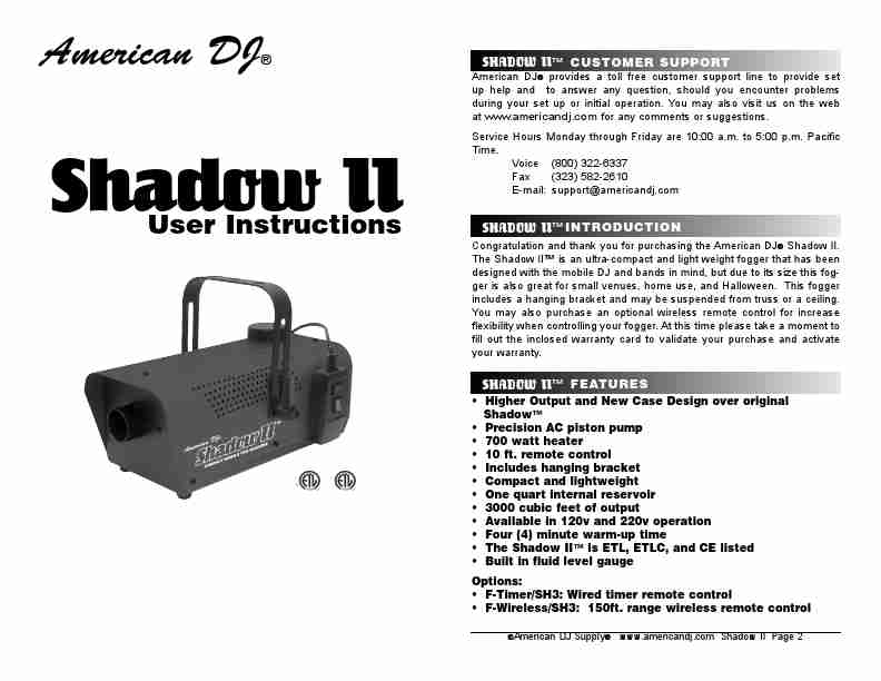 American DJ DJ Equipment Shadow II-page_pdf